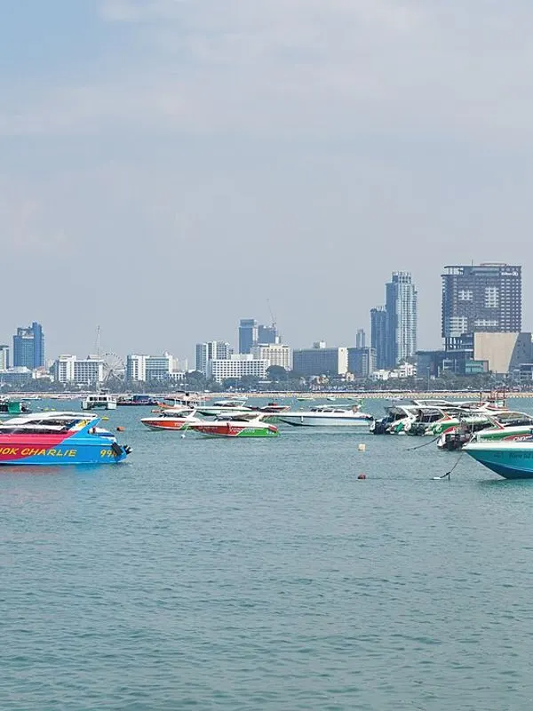 Pattaya skyline from the pier in the morning